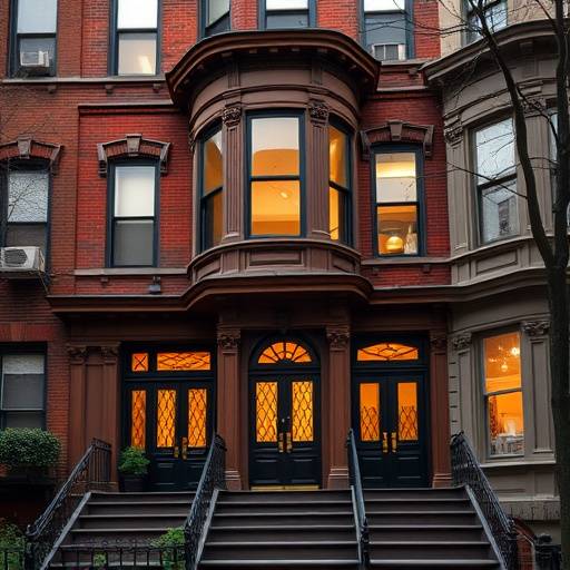 A beautifully restored brownstone in Lincoln Park with a classic facade, intricate woodwork, and vintage details.