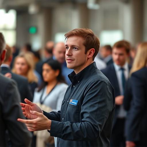 Event coordinator directing staff at a busy event, representing on-site management services.